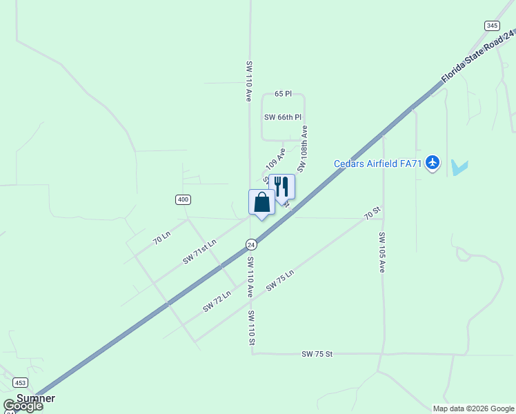 map of restaurants, bars, coffee shops, grocery stores, and more near 6890 Southwest 110 Avenue in Cedar Key