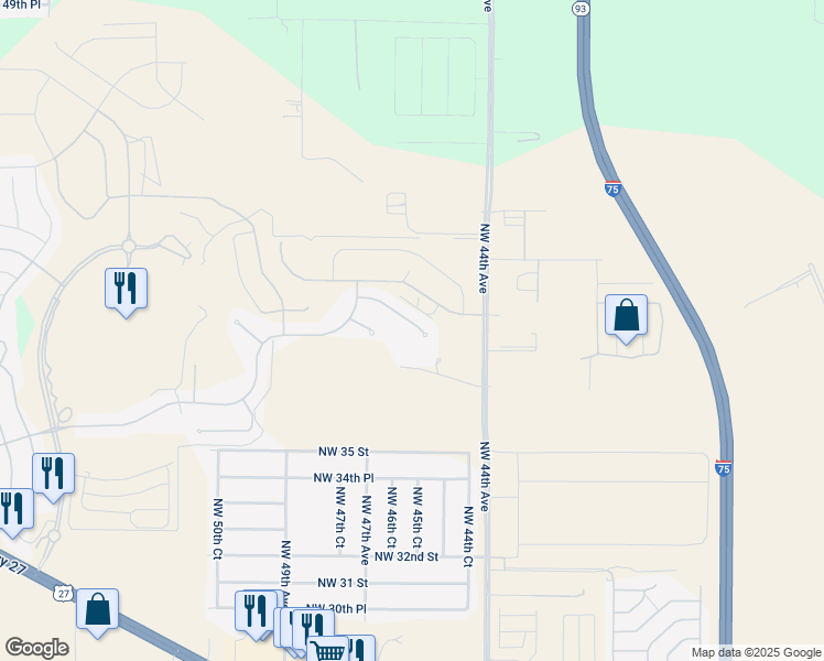 map of restaurants, bars, coffee shops, grocery stores, and more near 3923 NW 46th Ter. in Ocala