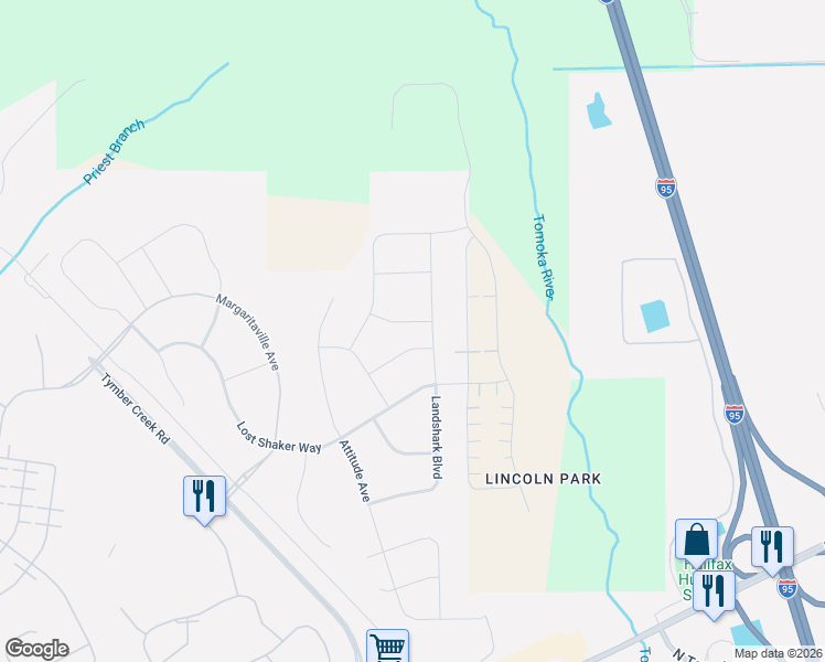 map of restaurants, bars, coffee shops, grocery stores, and more near Lost Shaker Way in Daytona Beach