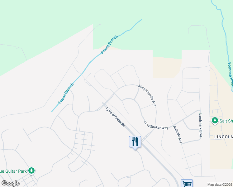 map of restaurants, bars, coffee shops, grocery stores, and more near 341 Lost Shaker Way in Daytona Beach