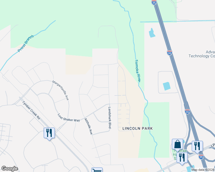 map of restaurants, bars, coffee shops, grocery stores, and more near 501 Landshark Boulevard in Daytona Beach
