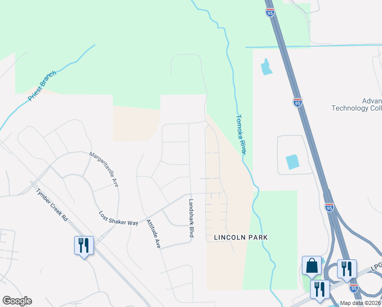 map of restaurants, bars, coffee shops, grocery stores, and more near 501 Landshark Boulevard in Daytona Beach