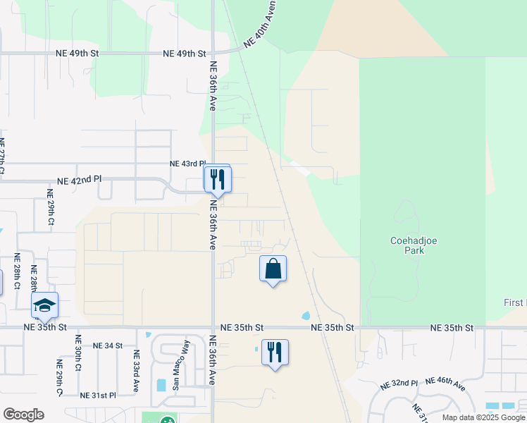 map of restaurants, bars, coffee shops, grocery stores, and more near 3761 Northeast 40th Place in Ocala
