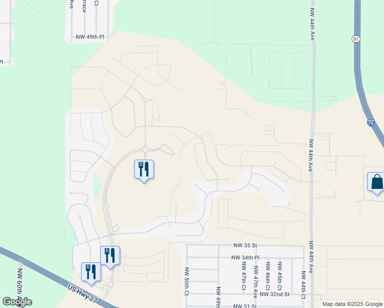 map of restaurants, bars, coffee shops, grocery stores, and more near 5155 Southwest 41st Place in Ocala