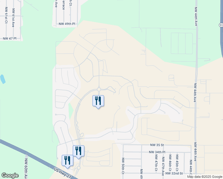 map of restaurants, bars, coffee shops, grocery stores, and more near 5155 Southwest 41st Place in Ocala