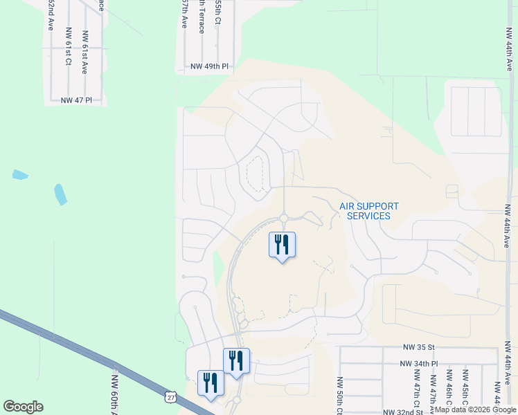 map of restaurants, bars, coffee shops, grocery stores, and more near 5172 Southwest 41st Place in Ocala