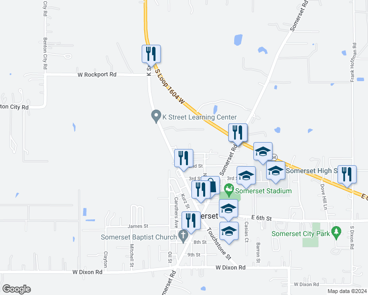 map of restaurants, bars, coffee shops, grocery stores, and more near 8135 1st Street in Somerset