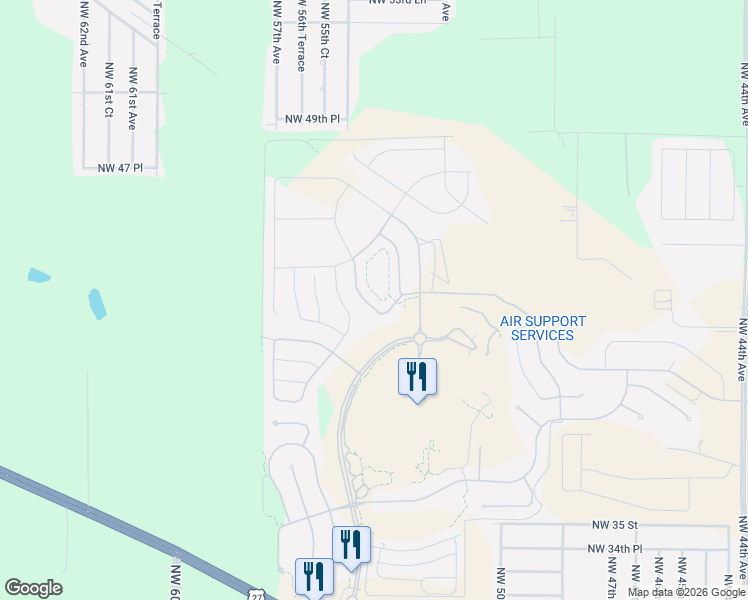 map of restaurants, bars, coffee shops, grocery stores, and more near 5172 Southwest 41st Place in Ocala