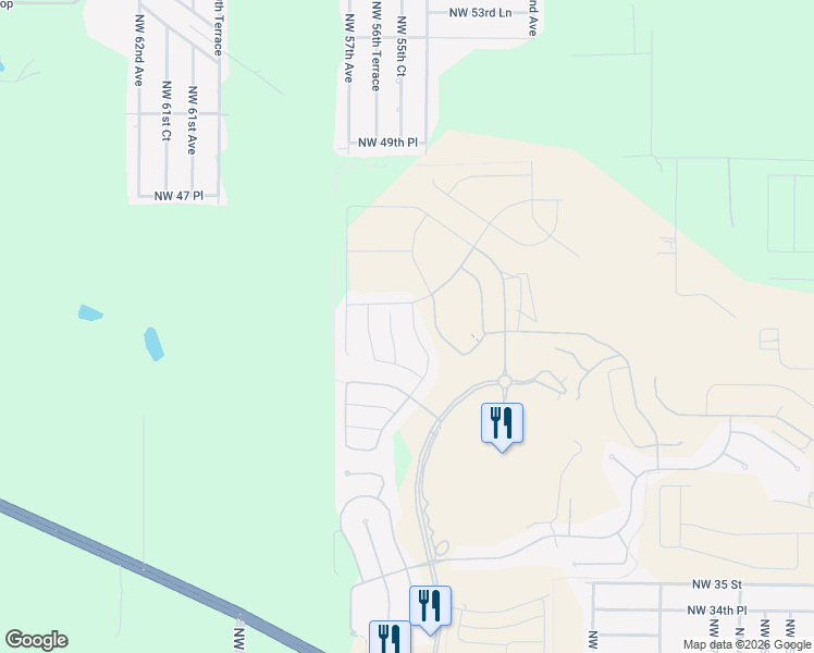map of restaurants, bars, coffee shops, grocery stores, and more near 4201 Northwest 56th Ct in Ocala