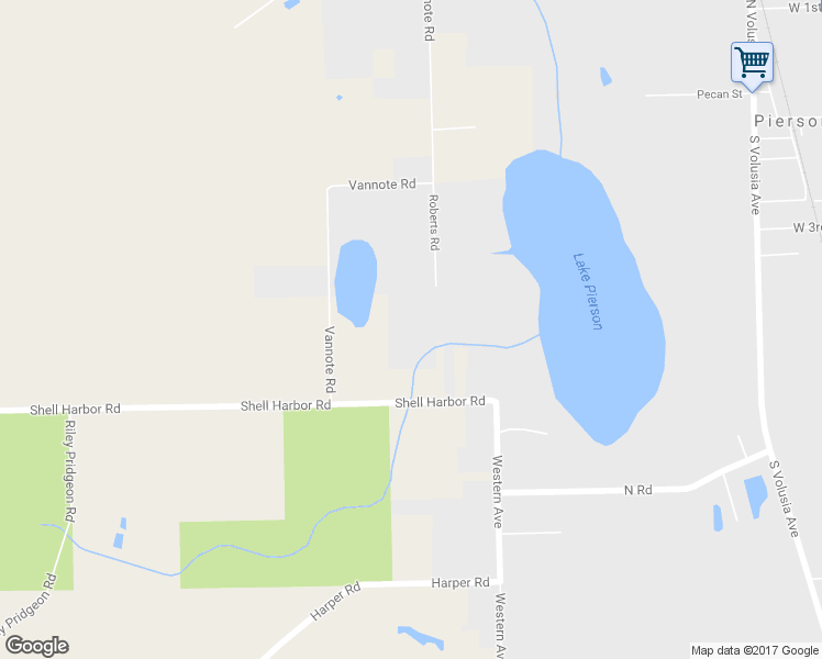 map of restaurants, bars, coffee shops, grocery stores, and more near 400 Roberts Road in Pierson