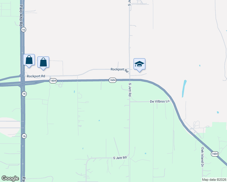map of restaurants, bars, coffee shops, grocery stores, and more near 3386 South Loop 1604 West in San Antonio