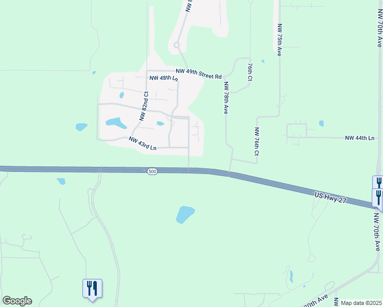 map of restaurants, bars, coffee shops, grocery stores, and more near 4343 Northwest 80th Avenue in Ocala