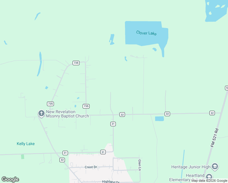 map of restaurants, bars, coffee shops, grocery stores, and more near 1200 County Road 32 in Angleton