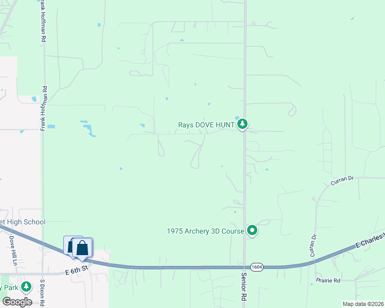 map of restaurants, bars, coffee shops, grocery stores, and more near 19057 Senior Road in Von Ormy