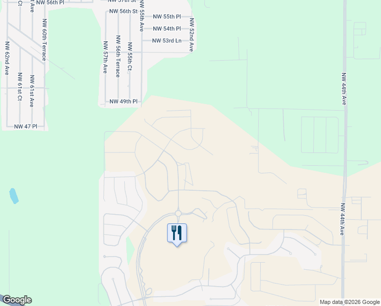 map of restaurants, bars, coffee shops, grocery stores, and more near 4610 Northwest 49th Avenue in Ocala
