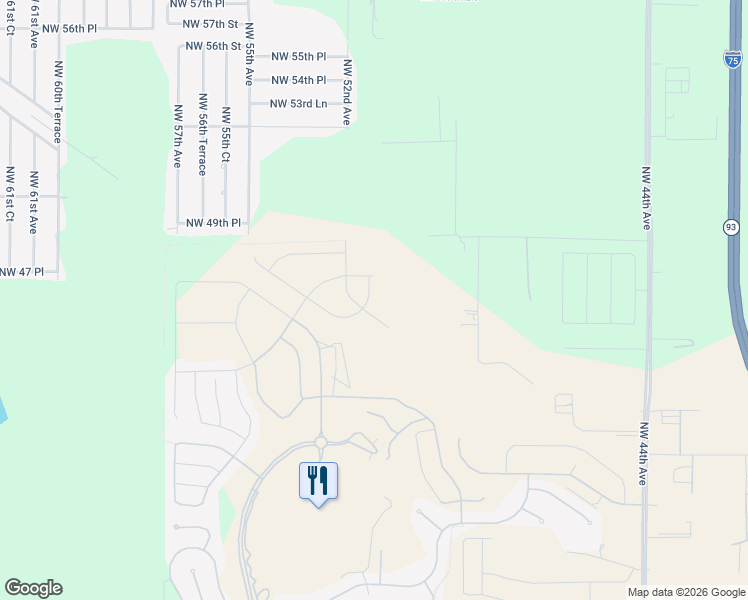 map of restaurants, bars, coffee shops, grocery stores, and more near 4610 Northwest 49th Avenue in Ocala