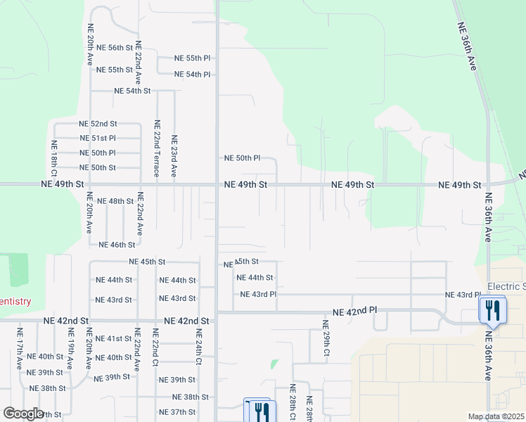 map of restaurants, bars, coffee shops, grocery stores, and more near 4836 Northeast 26th Terrace in Ocala