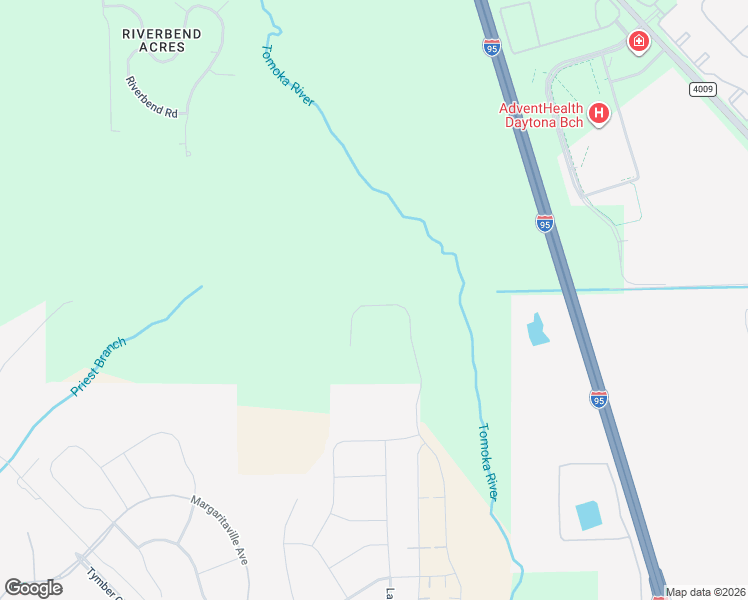 map of restaurants, bars, coffee shops, grocery stores, and more near Interstate 95 in Daytona Beach