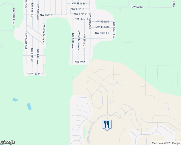 map of restaurants, bars, coffee shops, grocery stores, and more near 5510 Northwest 49th Place in Ocala