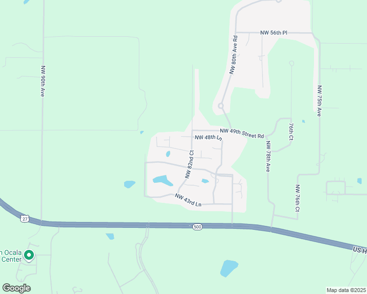 map of restaurants, bars, coffee shops, grocery stores, and more near 8274 Northwest 47 Street in Ocala