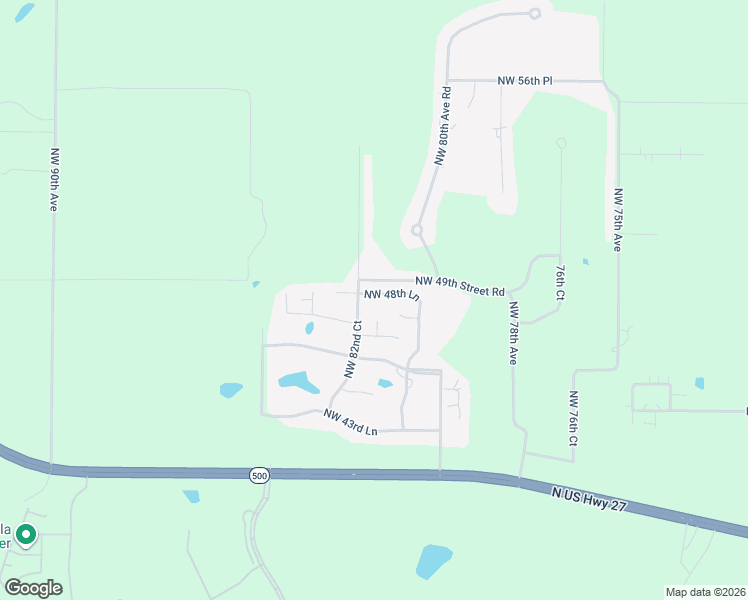 map of restaurants, bars, coffee shops, grocery stores, and more near 8145 Northwest 48th Lane in Ocala