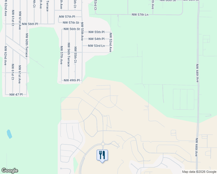 map of restaurants, bars, coffee shops, grocery stores, and more near 4960 Northwest 49th Avenue in Ocala