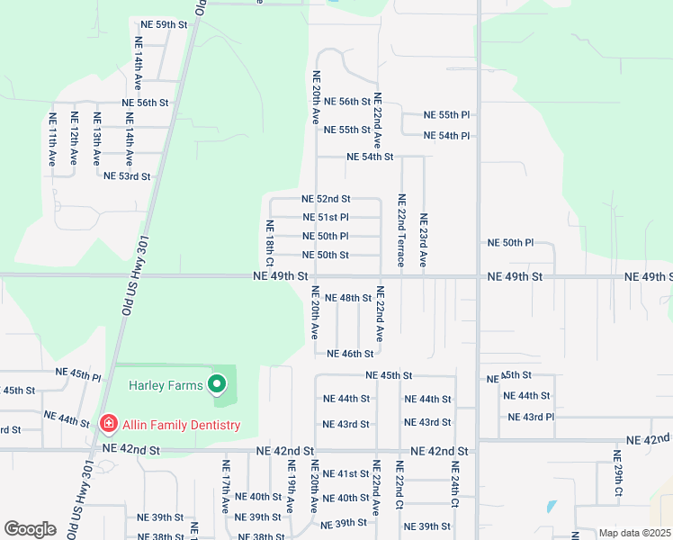map of restaurants, bars, coffee shops, grocery stores, and more near 2008 Northeast 50th Street in Ocala