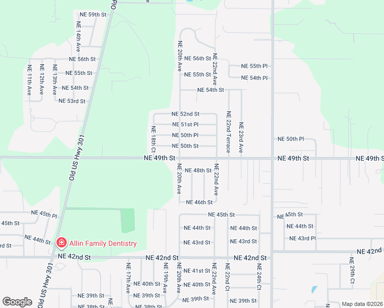 map of restaurants, bars, coffee shops, grocery stores, and more near 2008 Northeast 50th Street in Ocala