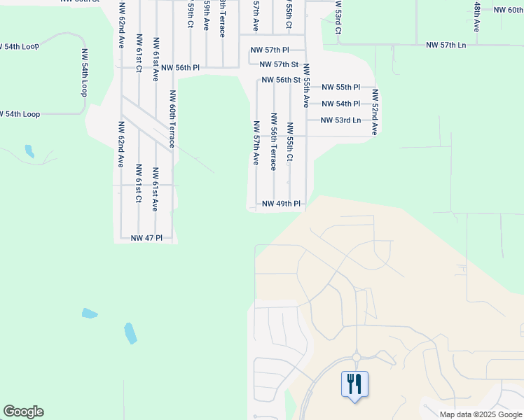 map of restaurants, bars, coffee shops, grocery stores, and more near 5664 Northwest 49th Place in Ocala