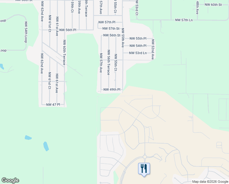 map of restaurants, bars, coffee shops, grocery stores, and more near 5550 Northwest 49th Place in Ocala