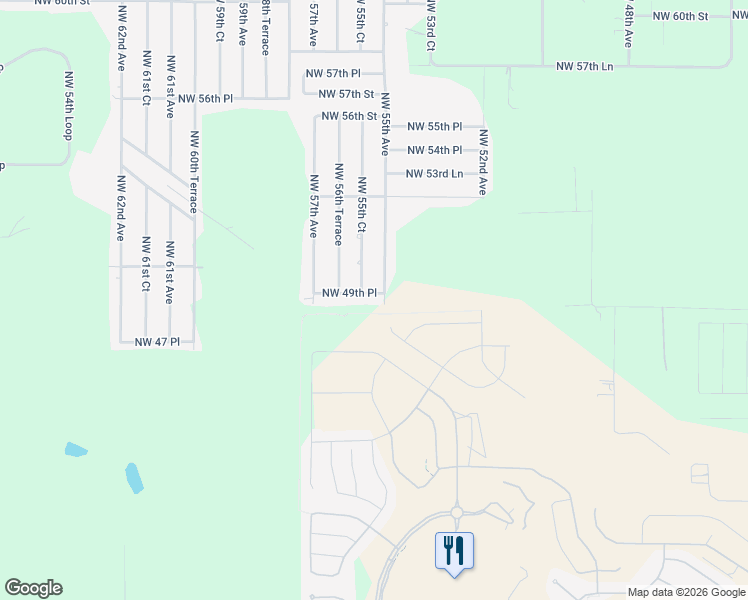 map of restaurants, bars, coffee shops, grocery stores, and more near 5550 Northwest 49th Place in Ocala