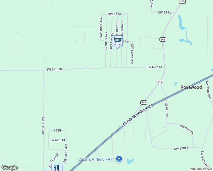 map of restaurants, bars, coffee shops, grocery stores, and more near 10450 Southwest 60th Street in Cedar Key