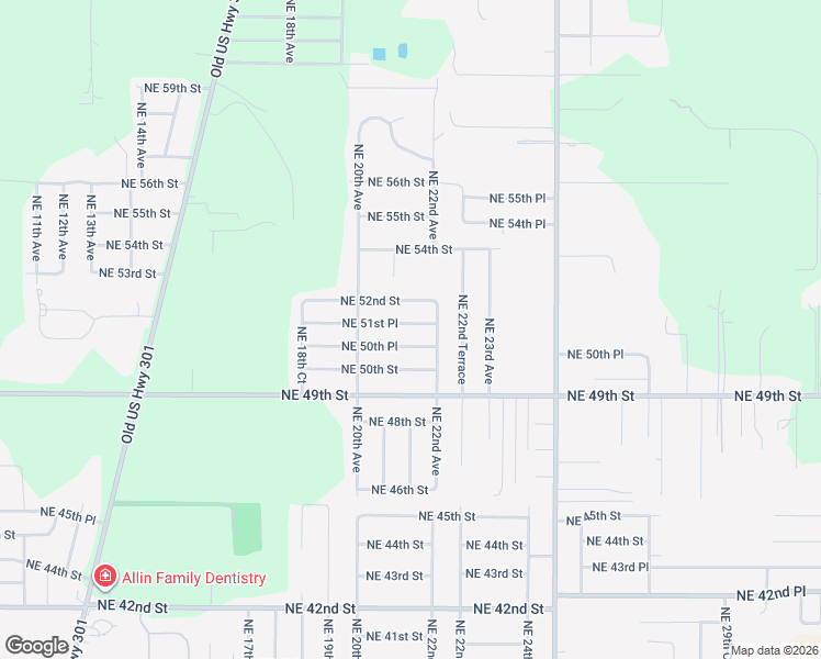 map of restaurants, bars, coffee shops, grocery stores, and more near 2113 Northeast 50th Place in Ocala