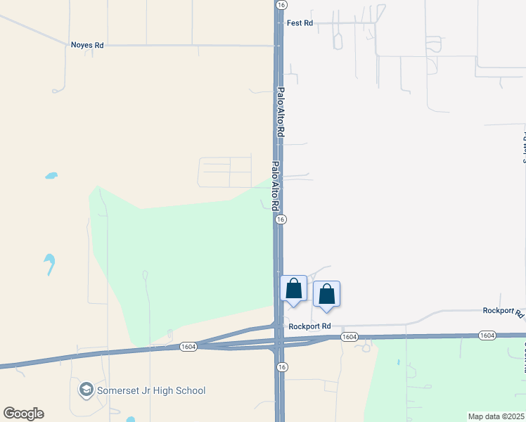 map of restaurants, bars, coffee shops, grocery stores, and more near 18585 Texas 16 in San Antonio