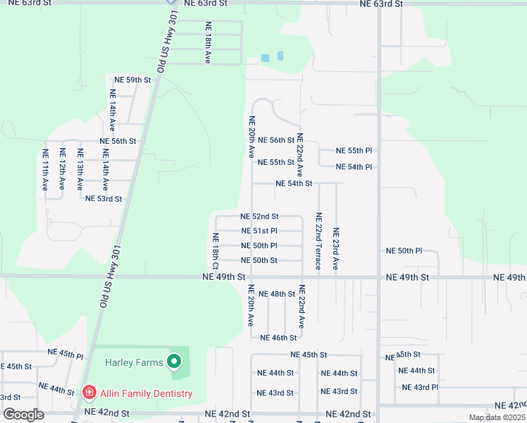 map of restaurants, bars, coffee shops, grocery stores, and more near 2009 Northeast 52nd Street in Ocala