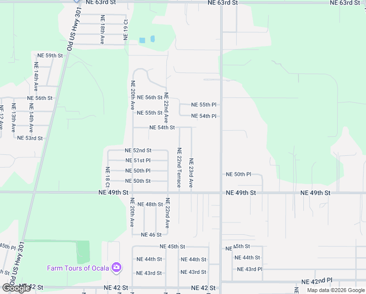 map of restaurants, bars, coffee shops, grocery stores, and more near 5185 Northeast 22nd Terrace in Ocala