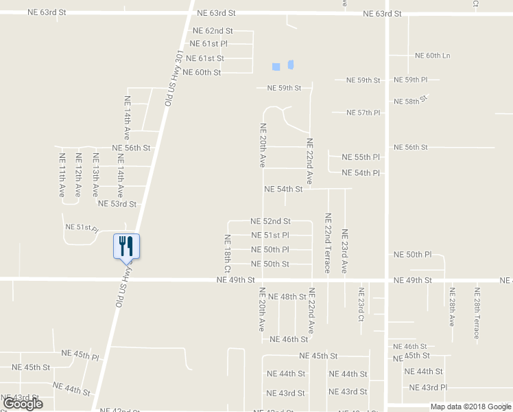 map of restaurants, bars, coffee shops, grocery stores, and more near 5322 Northeast 20th Avenue in Ocala