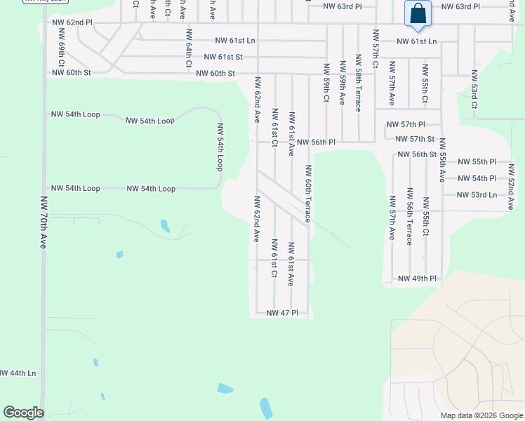 map of restaurants, bars, coffee shops, grocery stores, and more near 5374 Northwest 62nd Avenue in Ocala
