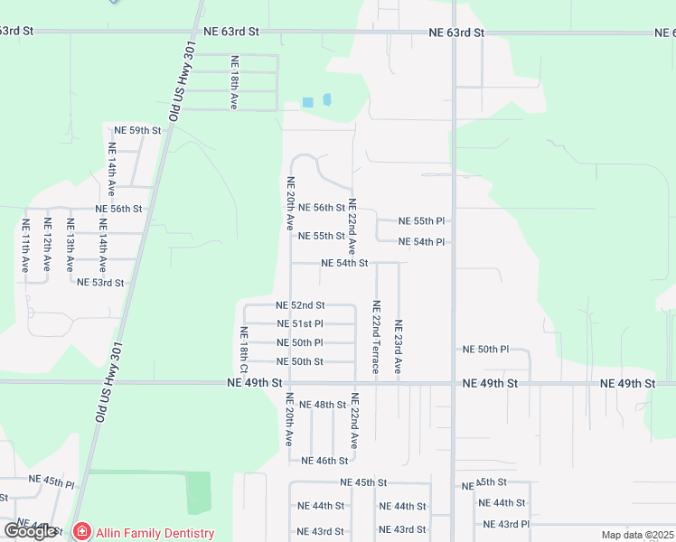 map of restaurants, bars, coffee shops, grocery stores, and more near 2180 Northeast 54th Street in Ocala