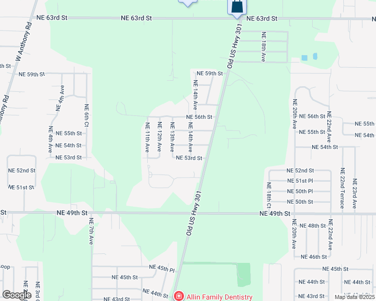 map of restaurants, bars, coffee shops, grocery stores, and more near 5318 Northeast 14th Avenue in Ocala