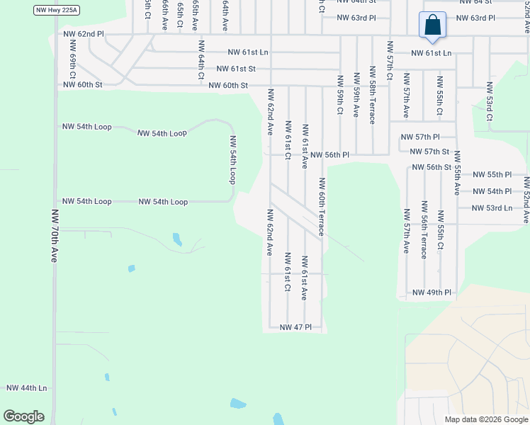 map of restaurants, bars, coffee shops, grocery stores, and more near 5374 Northwest 62nd Avenue in Ocala