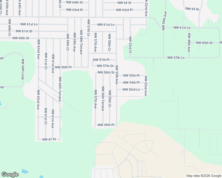 map of restaurants, bars, coffee shops, grocery stores, and more near 5325 Northwest 56th Terrace in Ocala