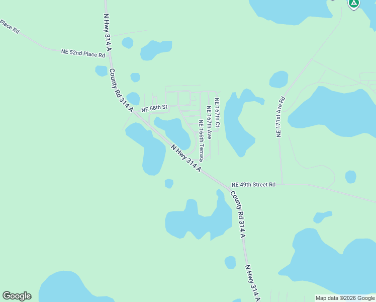 map of restaurants, bars, coffee shops, grocery stores, and more near 5470 Northeast 165th Terrace Road in Silver Springs