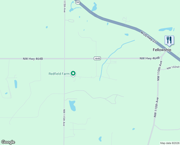 map of restaurants, bars, coffee shops, grocery stores, and more near 11196 Northwest Highway 464B in Ocala