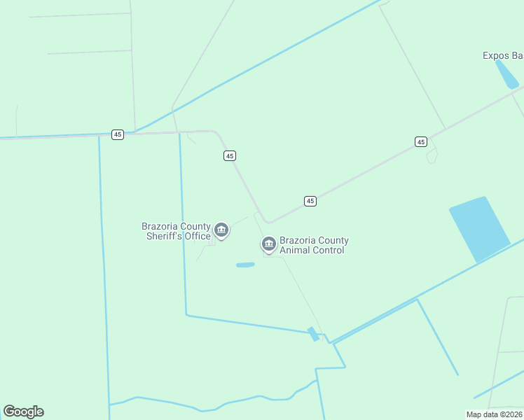 map of restaurants, bars, coffee shops, grocery stores, and more near 2535 County Road 45 in Angleton