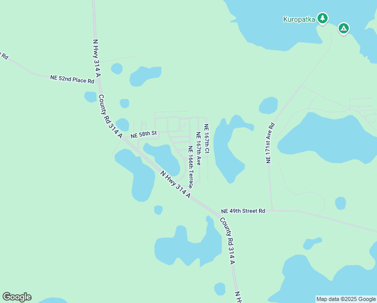 map of restaurants, bars, coffee shops, grocery stores, and more near 16638 Northeast 56th Lane in Silver Springs