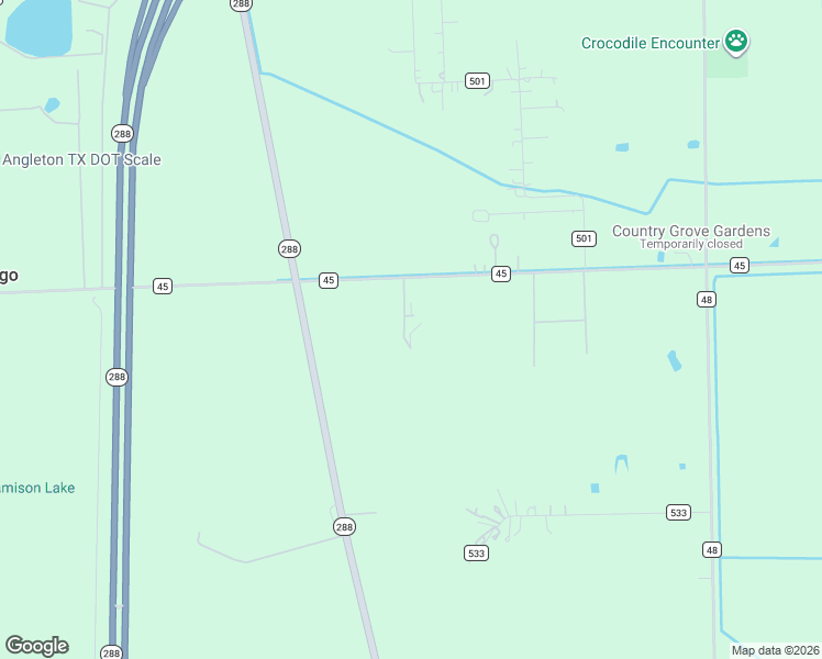 map of restaurants, bars, coffee shops, grocery stores, and more near 1226 County Road 45 in Angleton