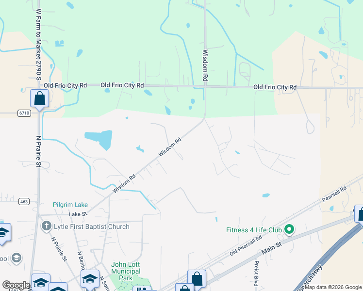 map of restaurants, bars, coffee shops, grocery stores, and more near 17920 Wisdom Road in Lytle