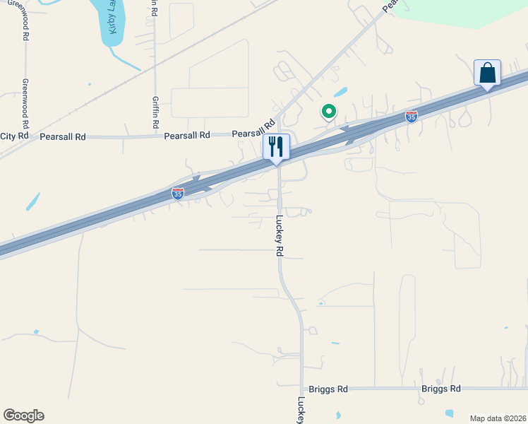 map of restaurants, bars, coffee shops, grocery stores, and more near 17971 Luckey Road in Atascosa