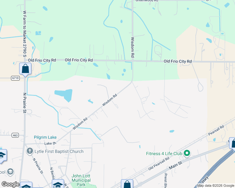 map of restaurants, bars, coffee shops, grocery stores, and more near 17920 Wisdom Road in Lytle